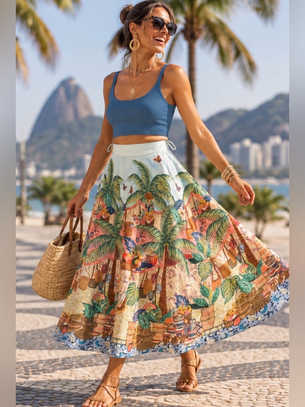 Farm Rio Bohemian Print Maxi Skirt